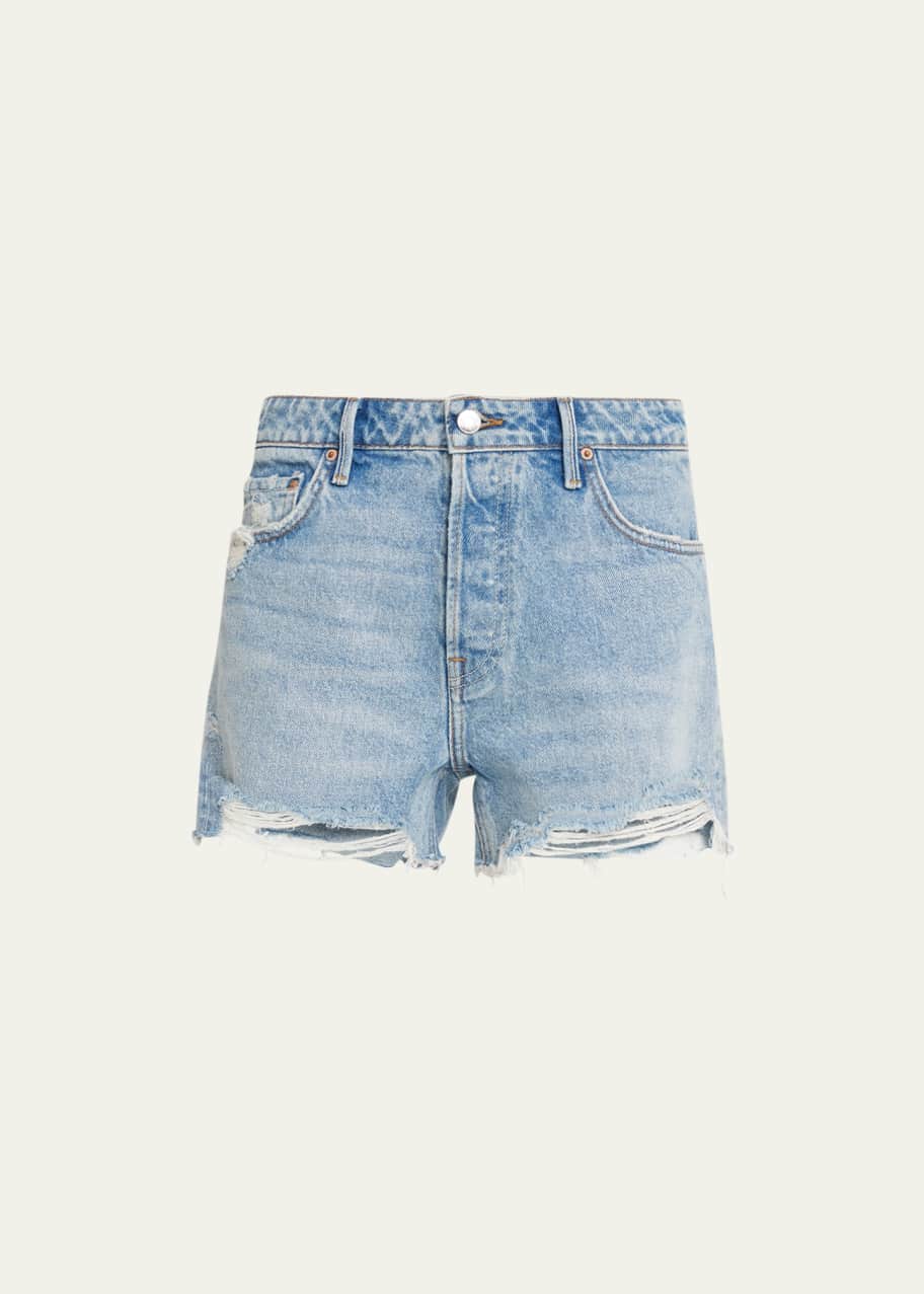 Image 1 of 1: Helena Destroyed Boyfriend Shorts