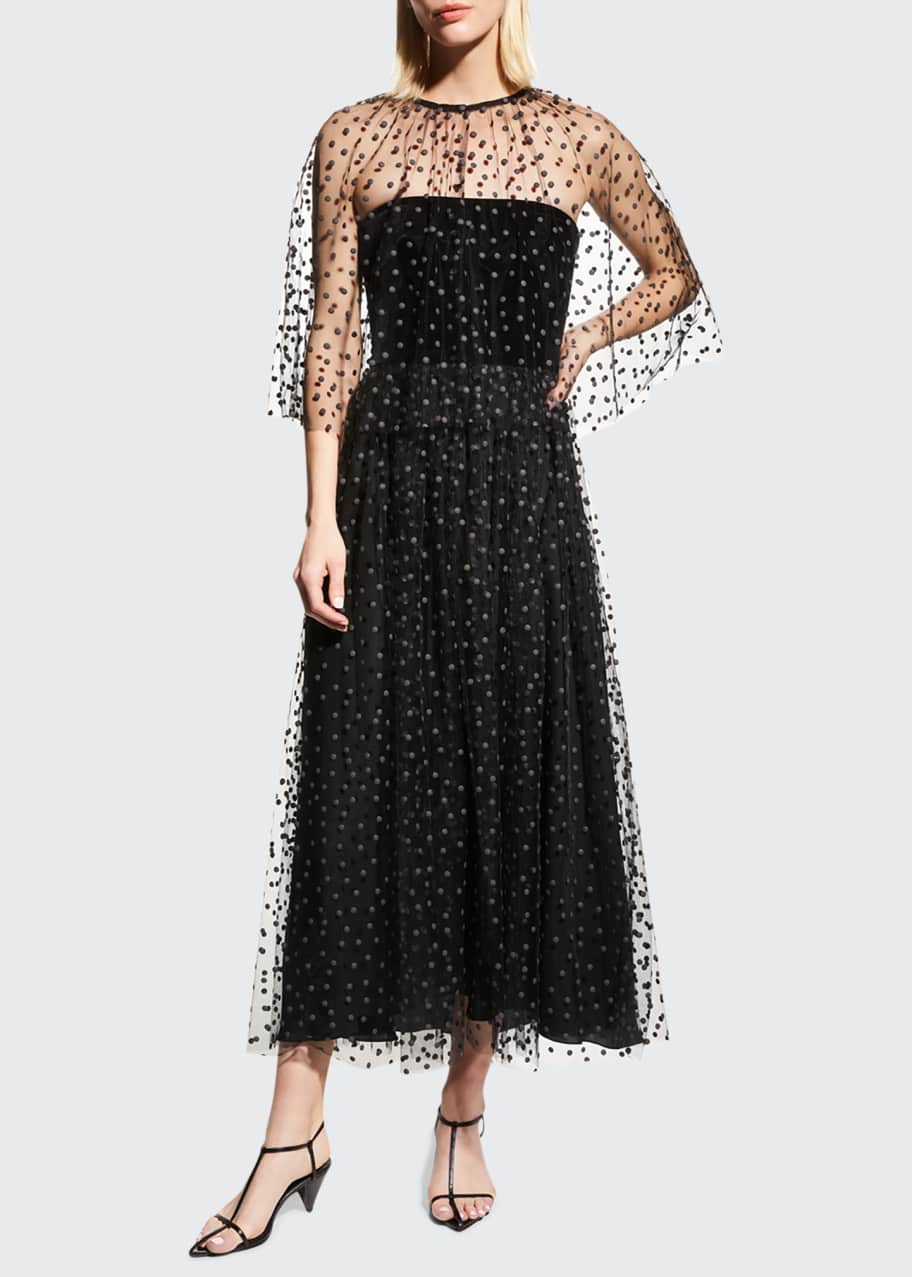 knee length dresses for ladies ml Monique Lhuillier Kayla Tulle Midi Dress, 0 / Yellow main image 0