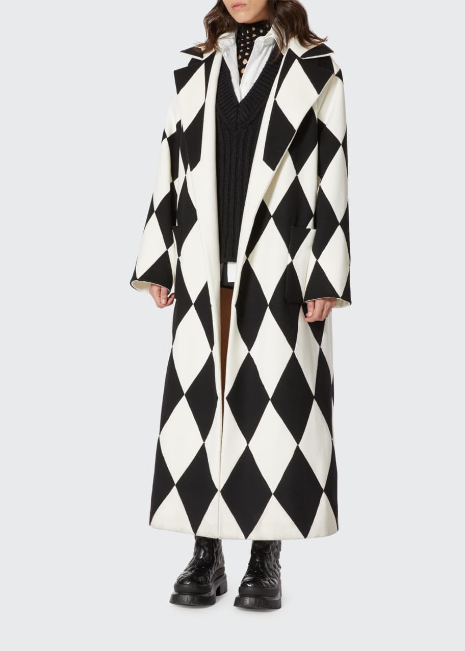 Diamond Pattern Long Coat