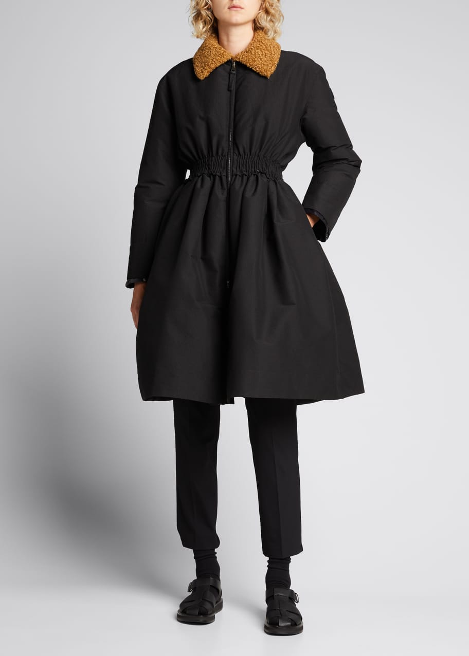 Leandra Long Coat with Faux Shearling Collar