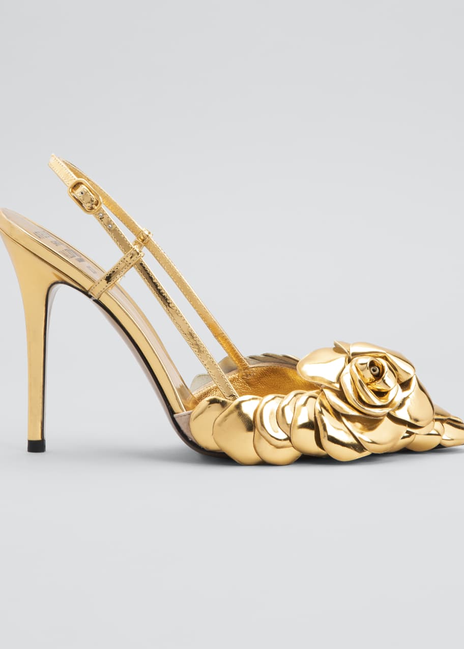 Atelier 03 Rose Edition Metallic Slingback Pumps