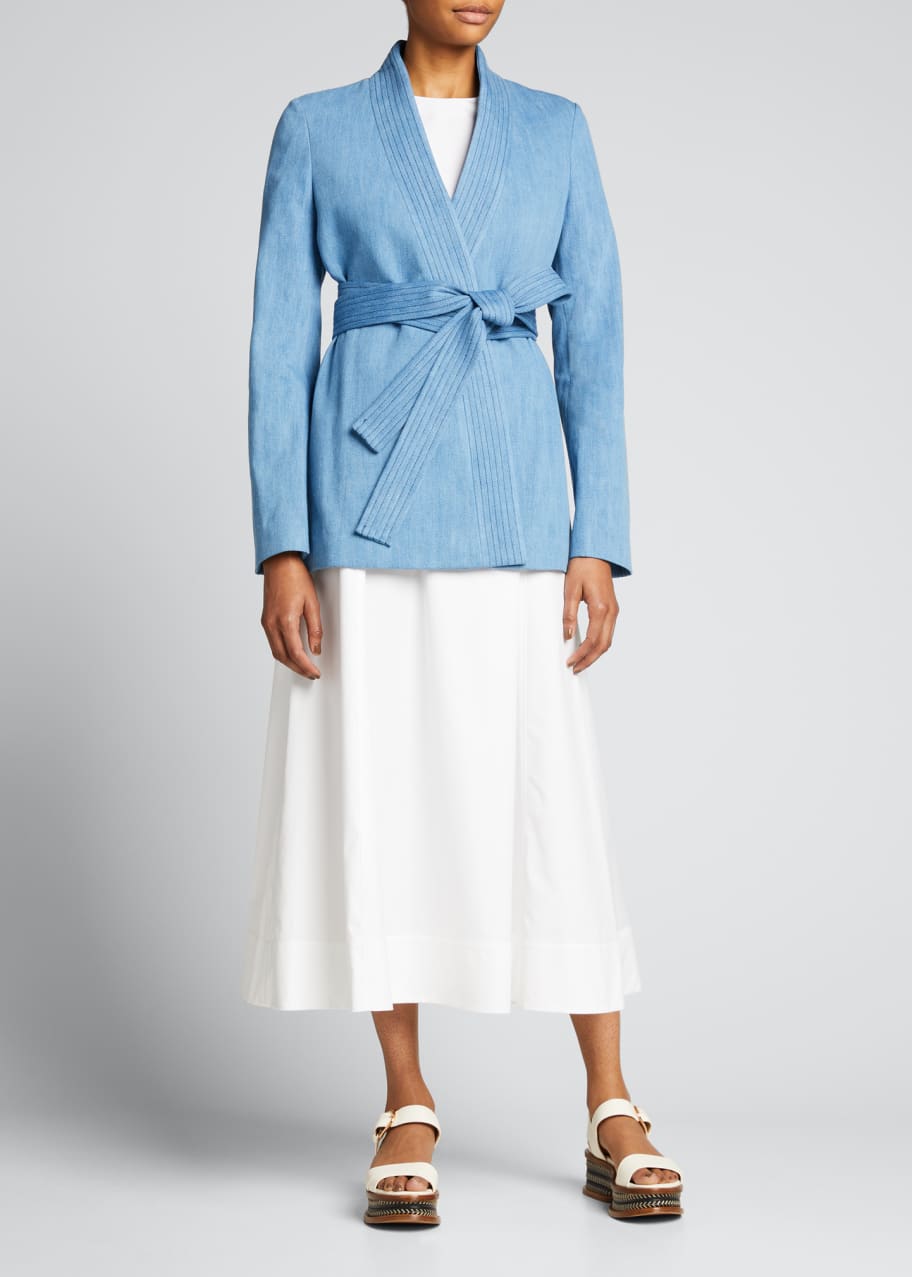 Racer Belted Denim Jacket - BCI Cotton