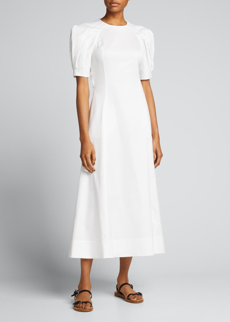 knee length dresses for ladies Satin Midi Dress with A Cutout 44 (FR) / Black/White main image 1