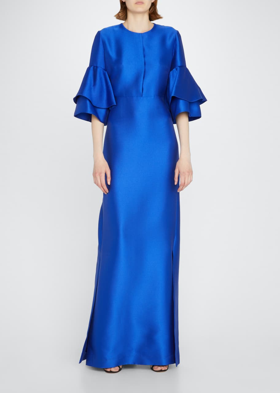 Reem Acra Ruffle-Sleeves Caftan Gown - Bergdorf Goodman