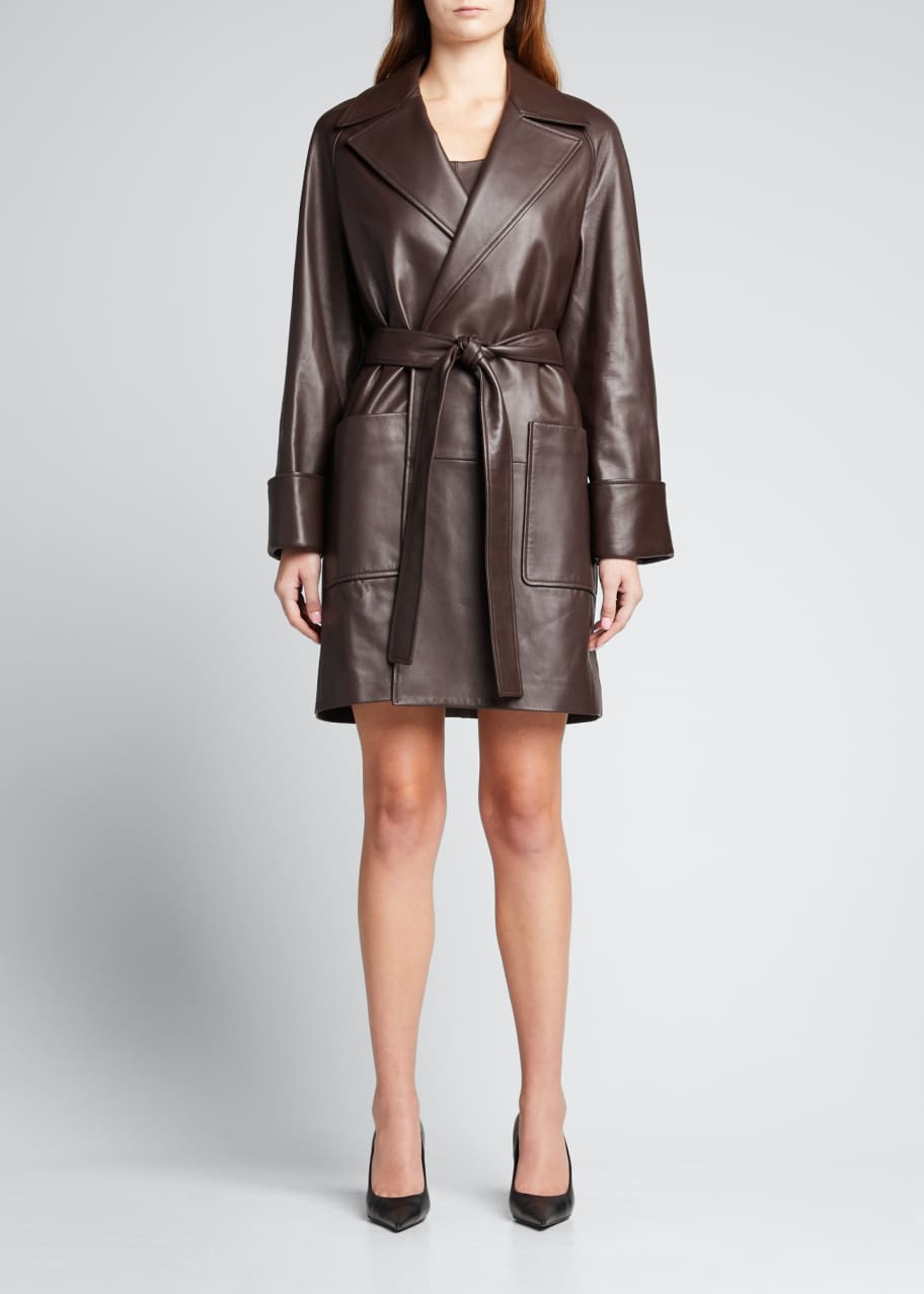 Michael kors sales leather trench coat