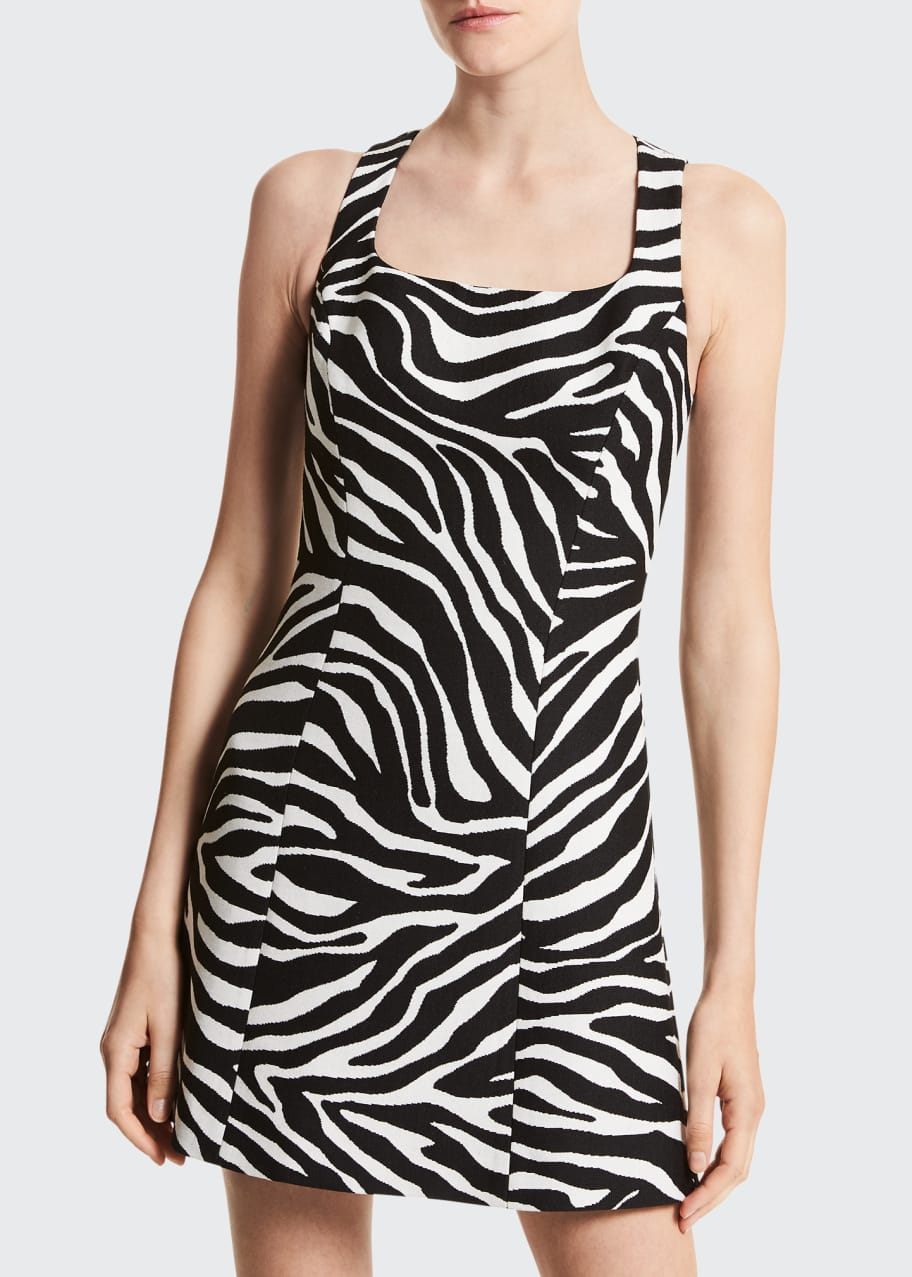 Michael Kors Collection Zebra-Print Square-Neck Shift Mini Dress - Bergdorf  Goodman