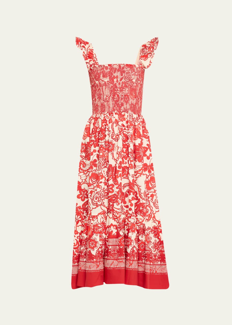 Image 1 of 1: Ruby Square-Neck Midi Dress