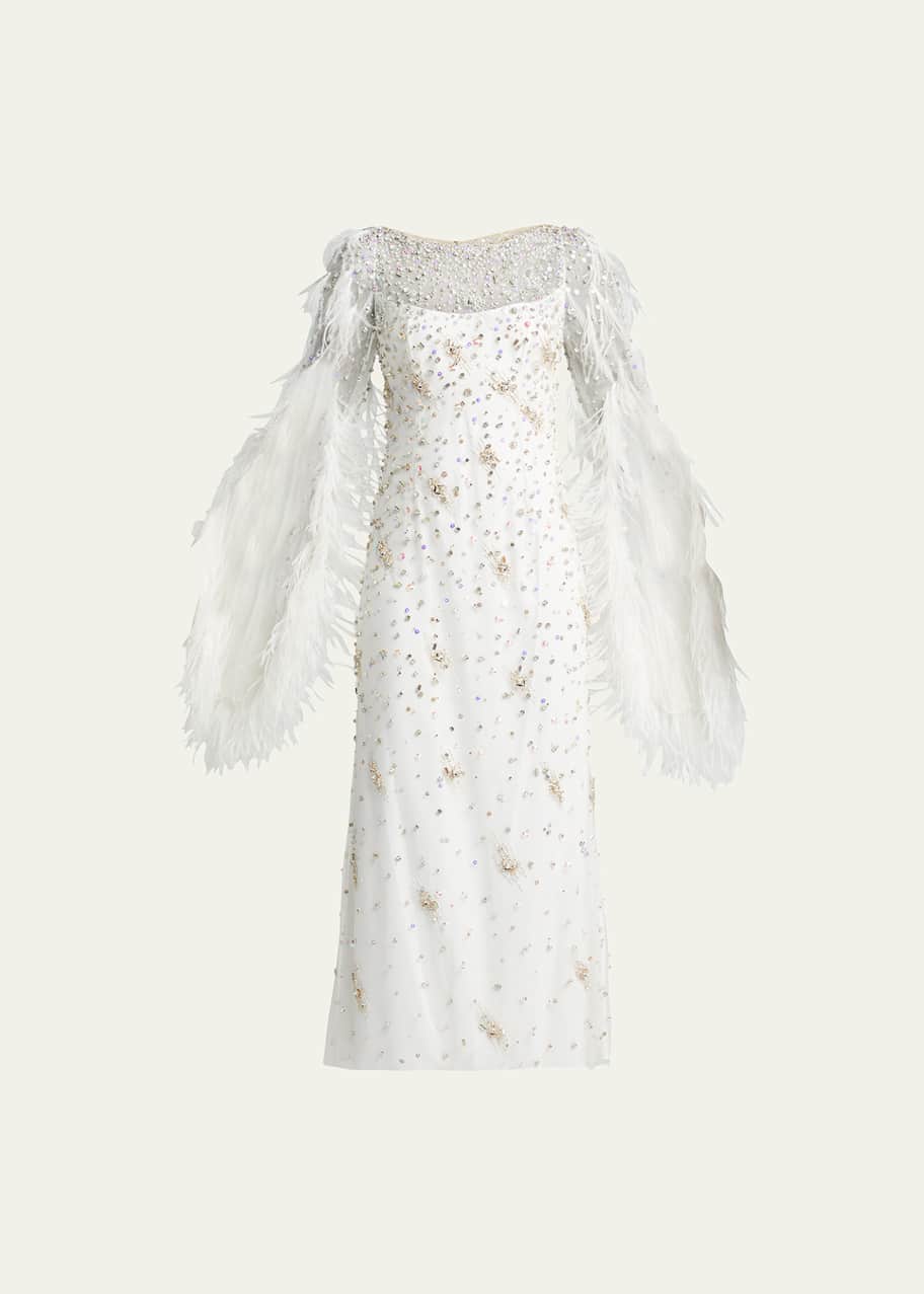 Jenny packham sale feather cape