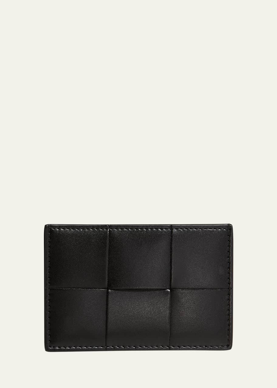Image 1 of 1: Men's Giant Intrecciato Leather Card Case
