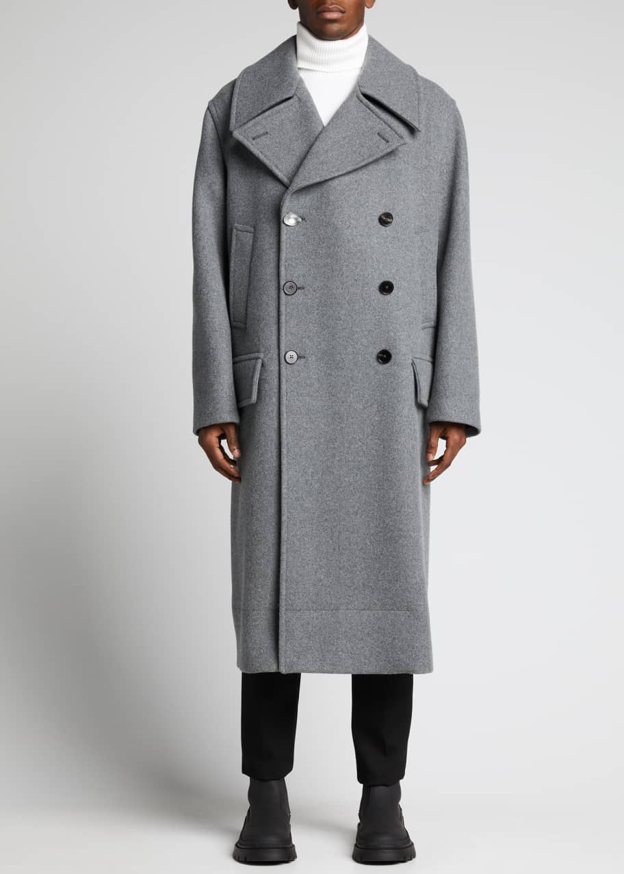 Double breasted military coat mens on sale