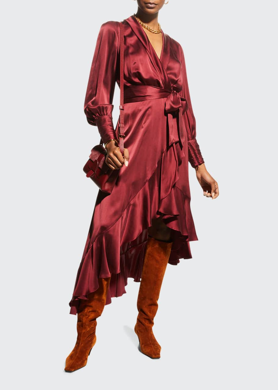 Zimmermann Silk Midi Wrap Dress - Bergdorf Goodman
