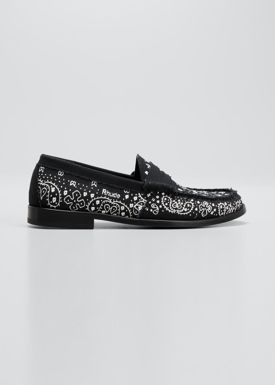 Rhude Bandana Black and White Men\'s Loafers Bandana Loafer in Black/White – SVRN main image 3