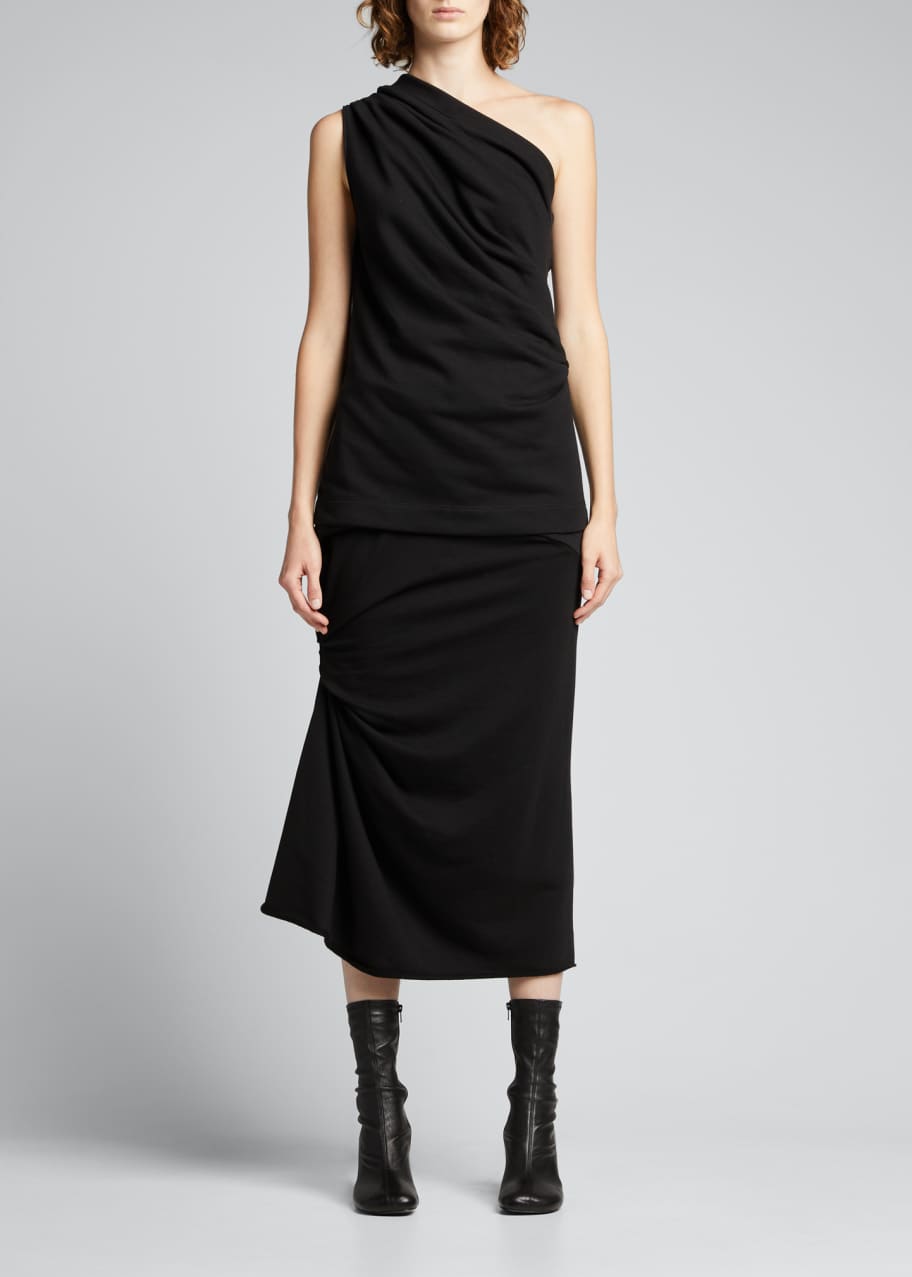 One shoulder draped top store