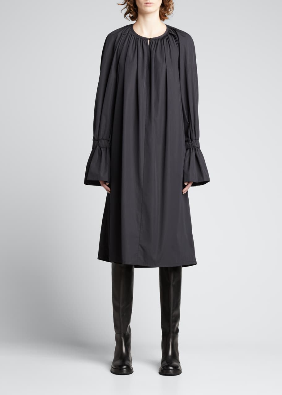 oversized cotton midi dress Cotton Midi Dress Stripe Hand Block Print