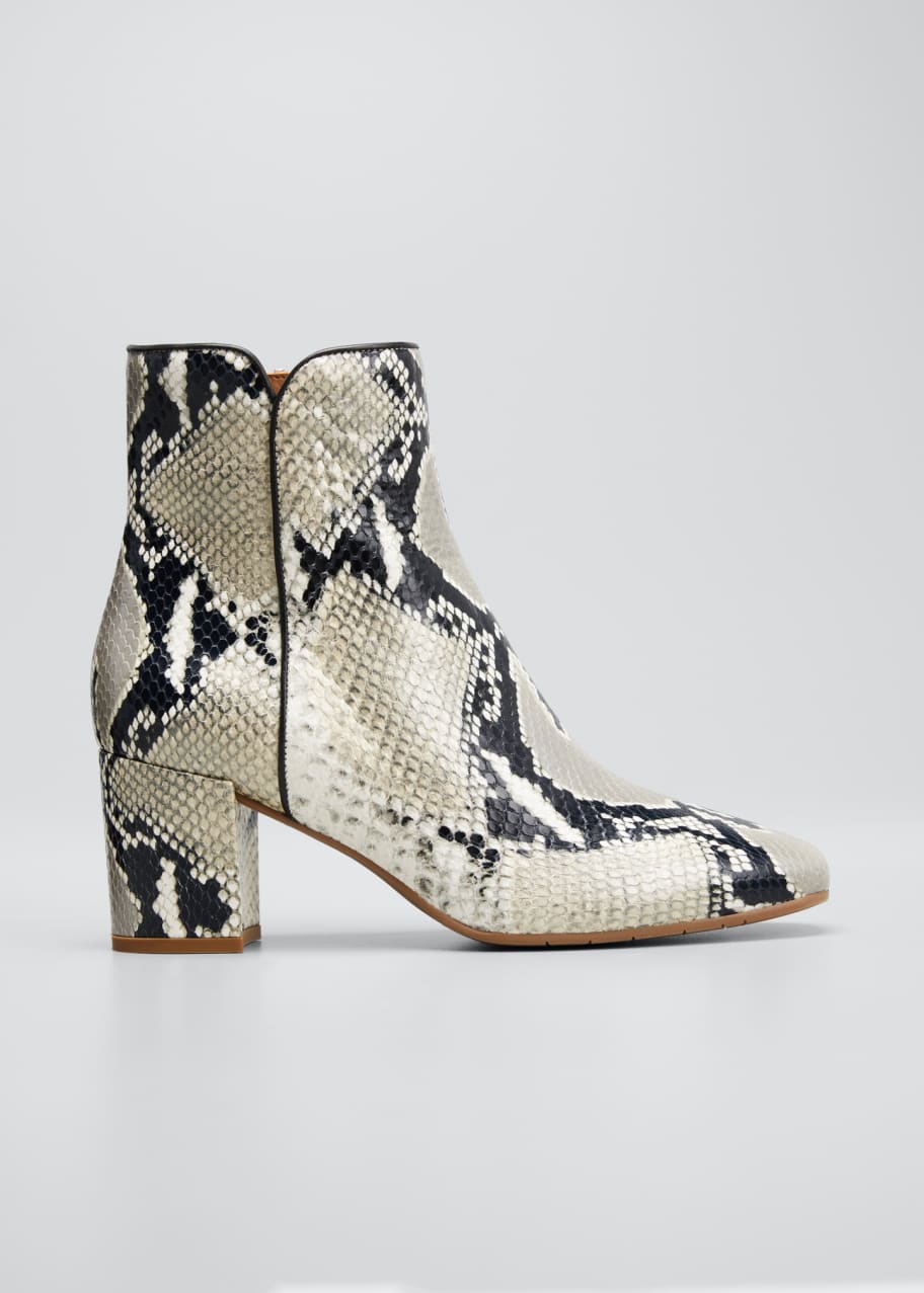 Aquatalia Dalia Snake-Print Zip Booties - Bergdorf Goodman