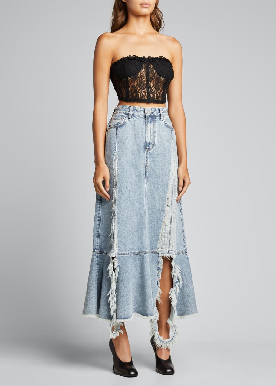 Rokh Cropped Corset Top Bergdorf Goodman