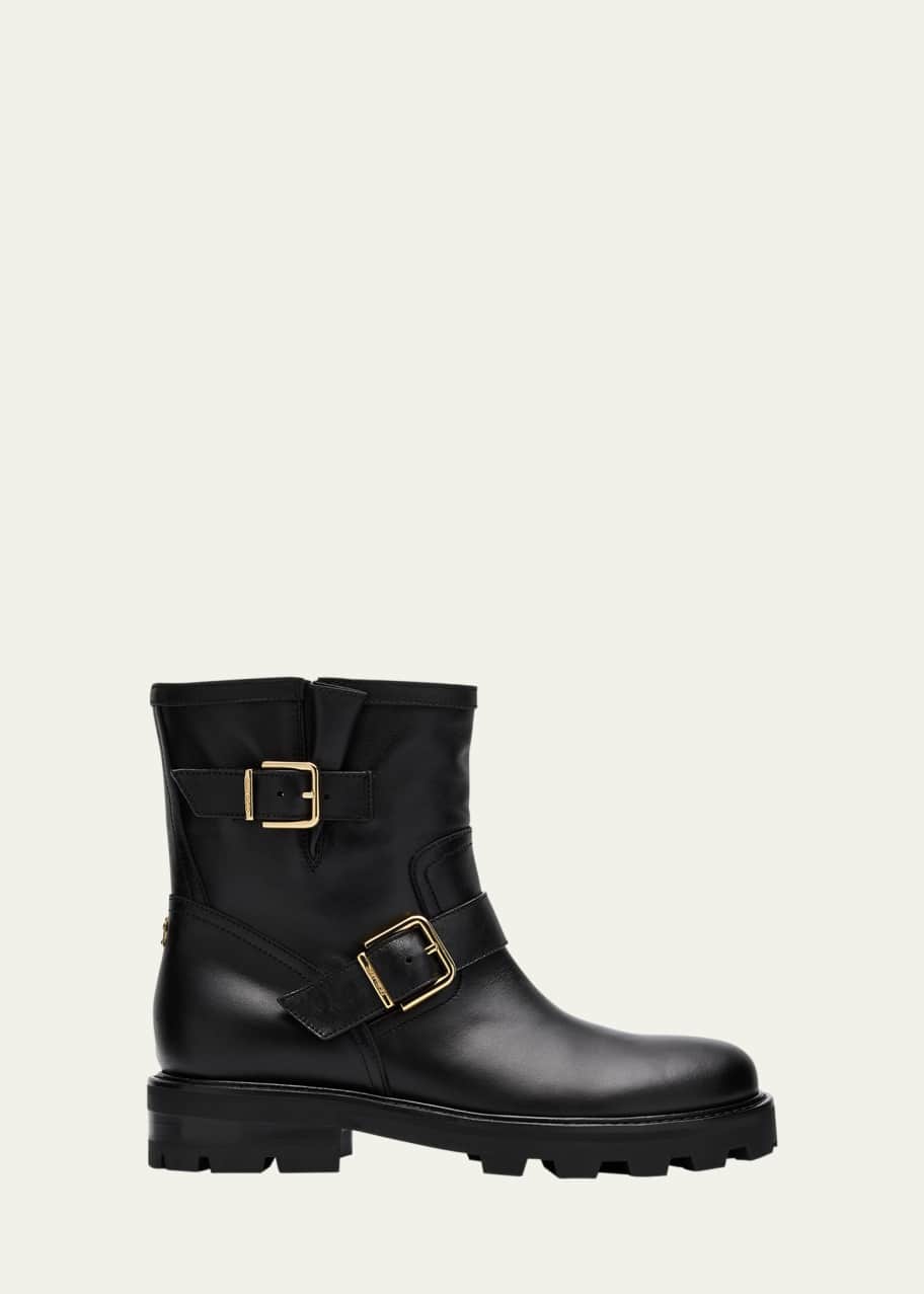 Jimmy Choo Youth II Leather Short Biker Boots - Bergdorf Goodman