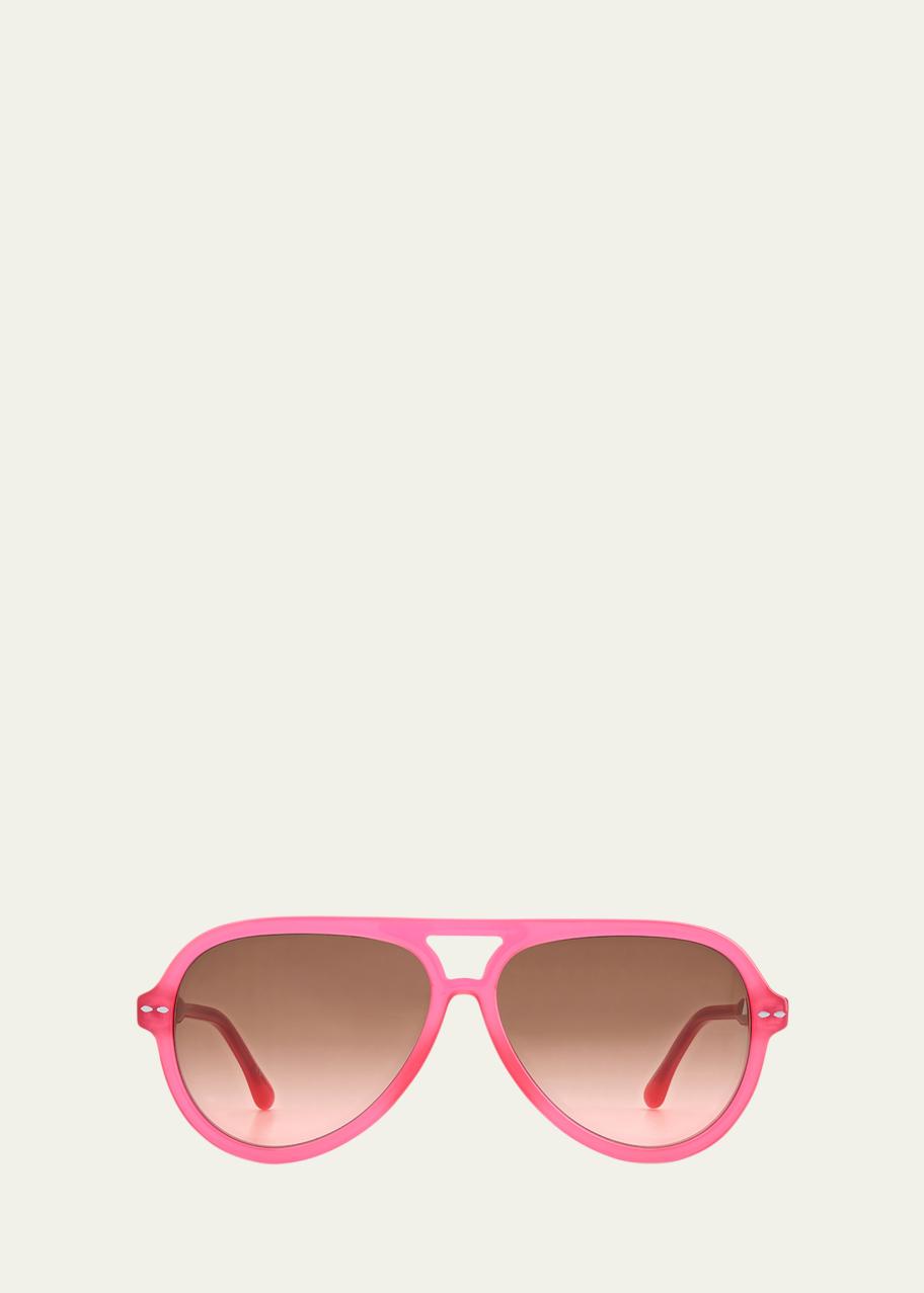 Isabel Marant Acetate Aviator Sunglasses - Bergdorf Goodman display picture 3