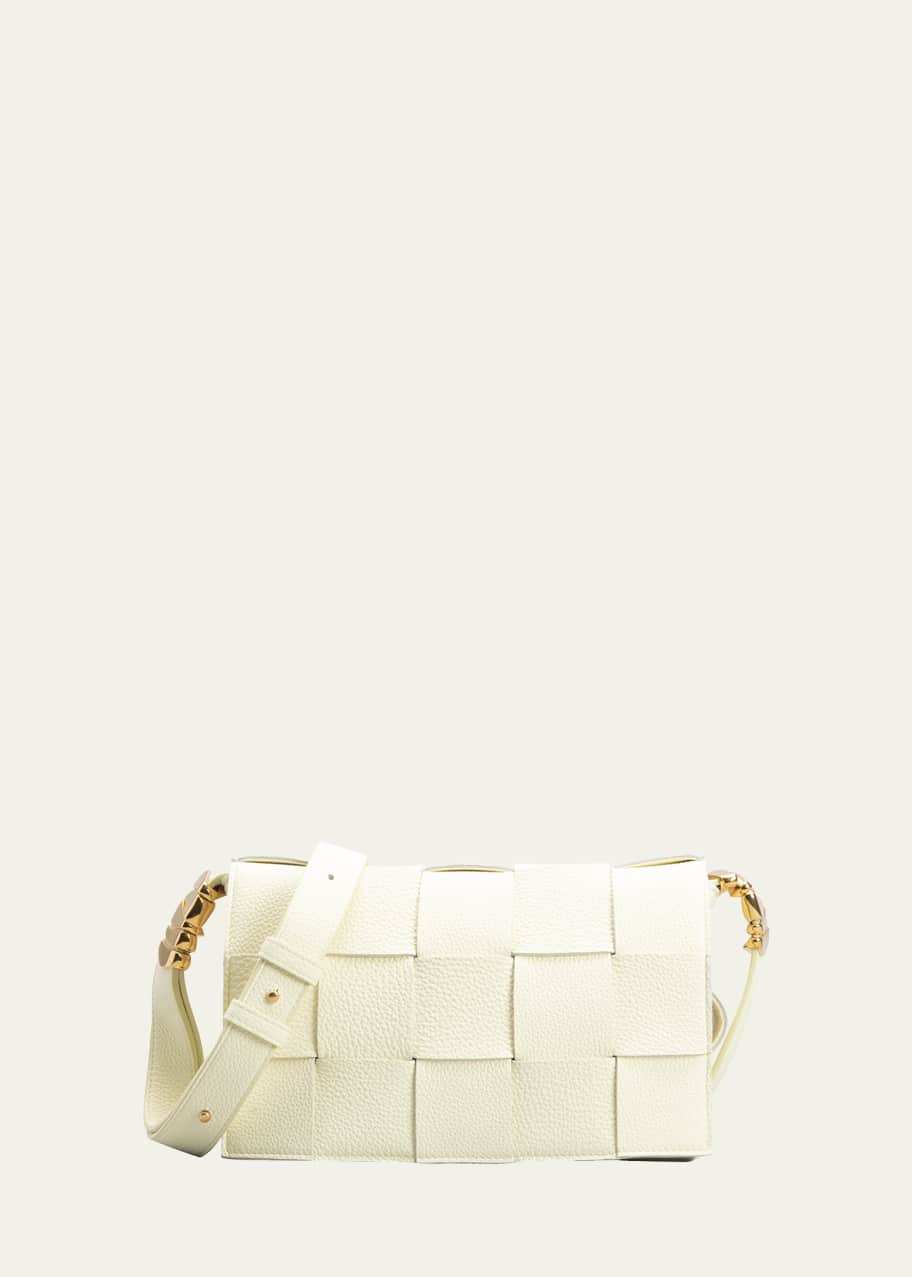 Cassette Woven Leather Crossbody Bag