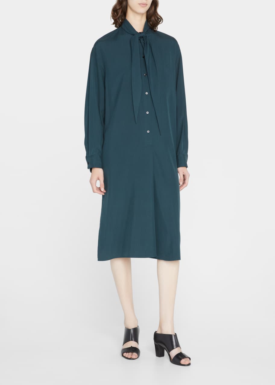 lemaire silk dress Midi Dress in Powder Blush