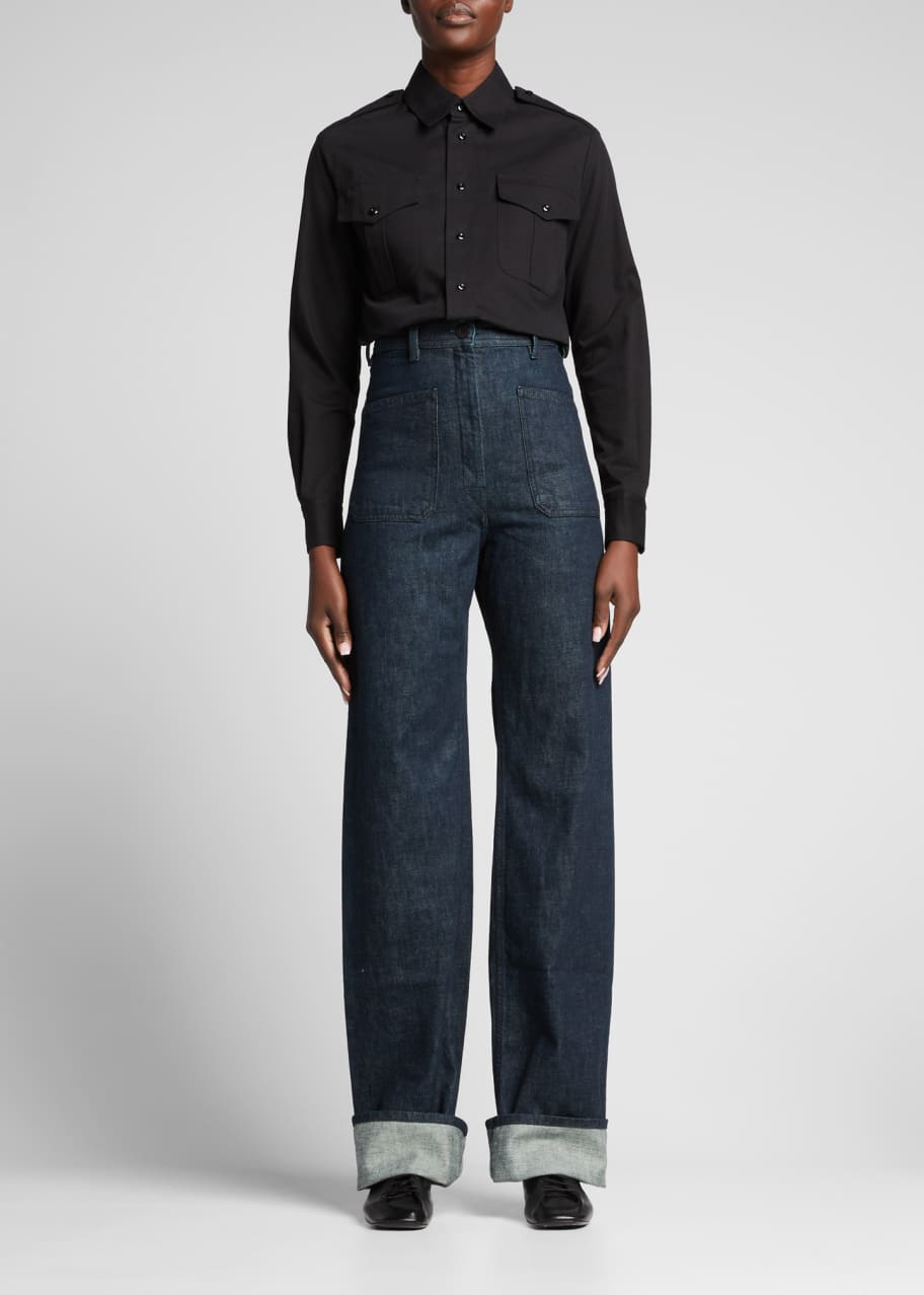 LEMAIRE Sailor Wide-Leg Denim Pants - Bergdorf Goodman