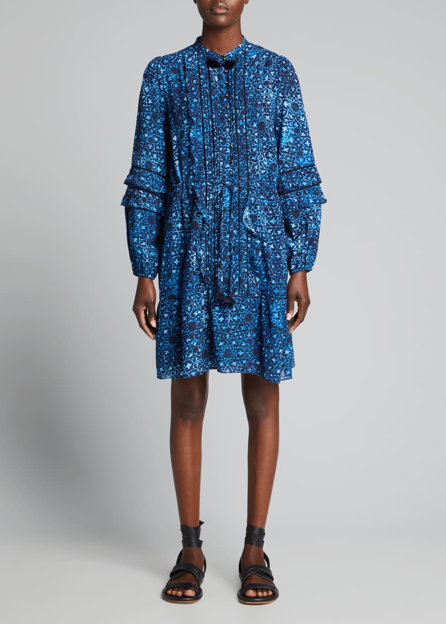 Figue Zellie Pleated Ruffle Bib Dress Bergdorf Goodman
