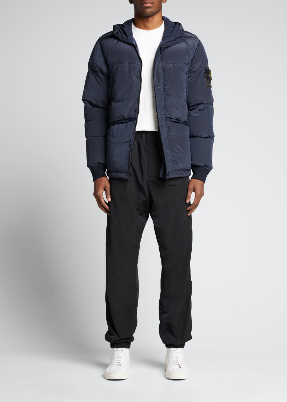 Stone Island Men's Garment-Dyed Hooded Puffer Jacket - Bergdorf Goodman