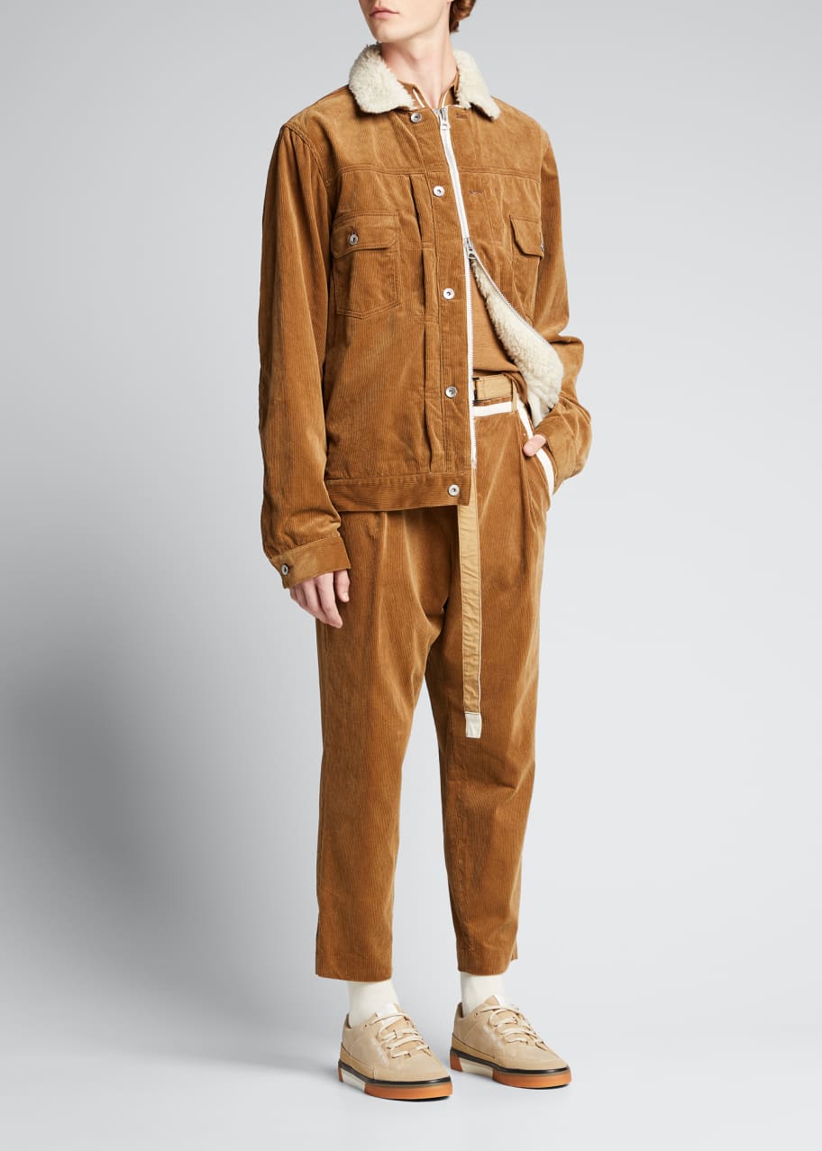 Winner Takes It All Pocketed Belted Corduroy Pants - Ivory