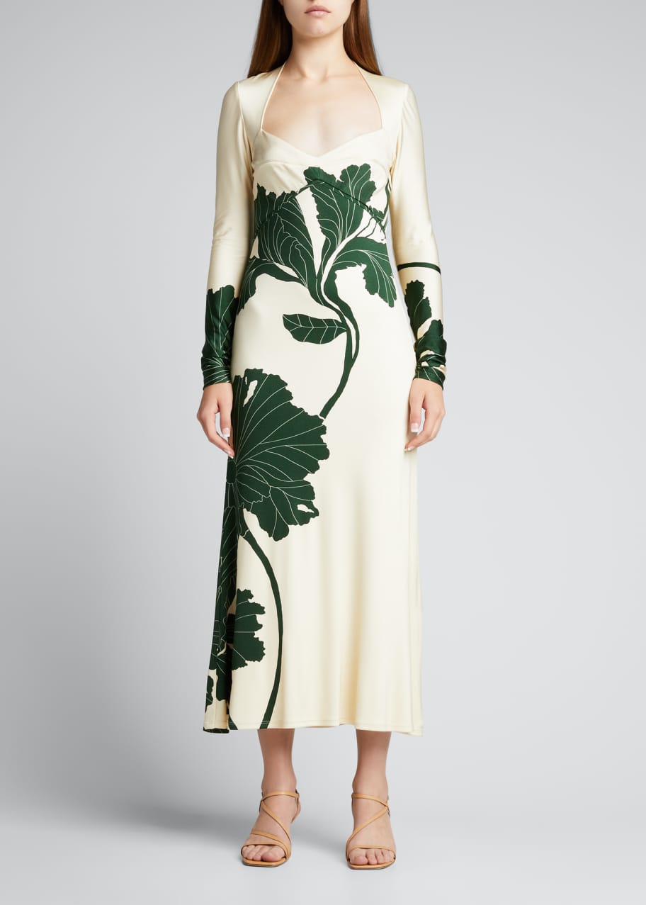 johanna ortiz long sleeve dress Johanna Ortiz, Printed silk Maxi dress, Women, Black, US 6, Dresses