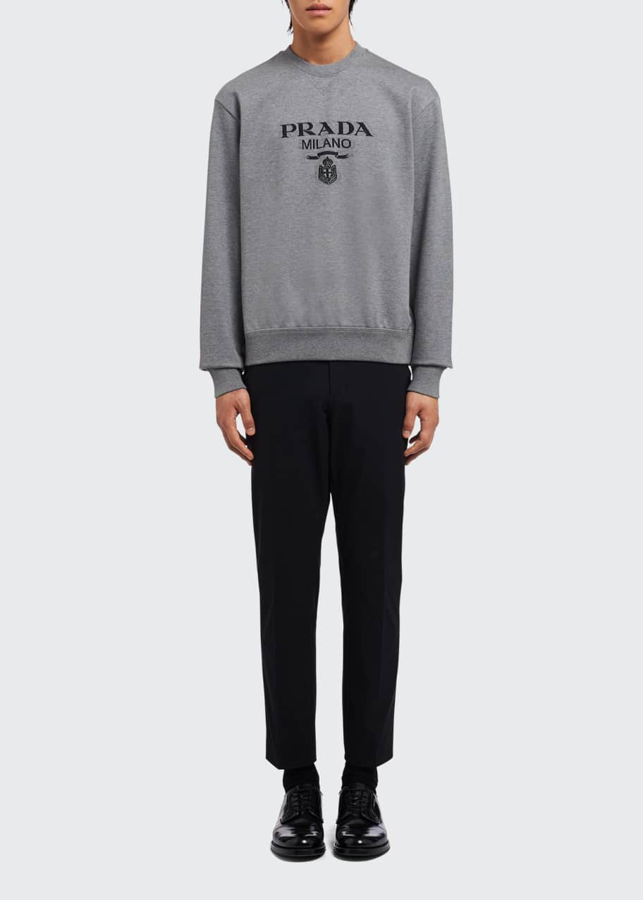 Prada Men's Jacquard Logo Sweatshirt - Bergdorf Goodman