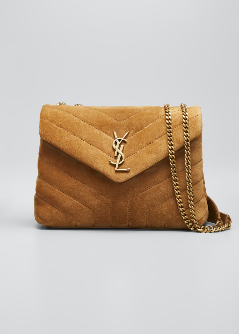 Saint Laurent Loulou Small Quilted Suede Chain Shoulder Bag Bergdorf
