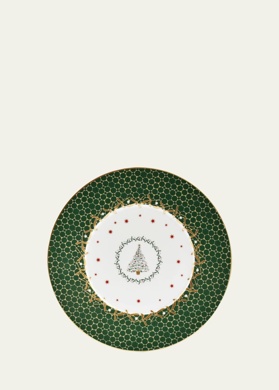 Image 1 of 1: Noel Green Tree Salad Plate, 8.5"