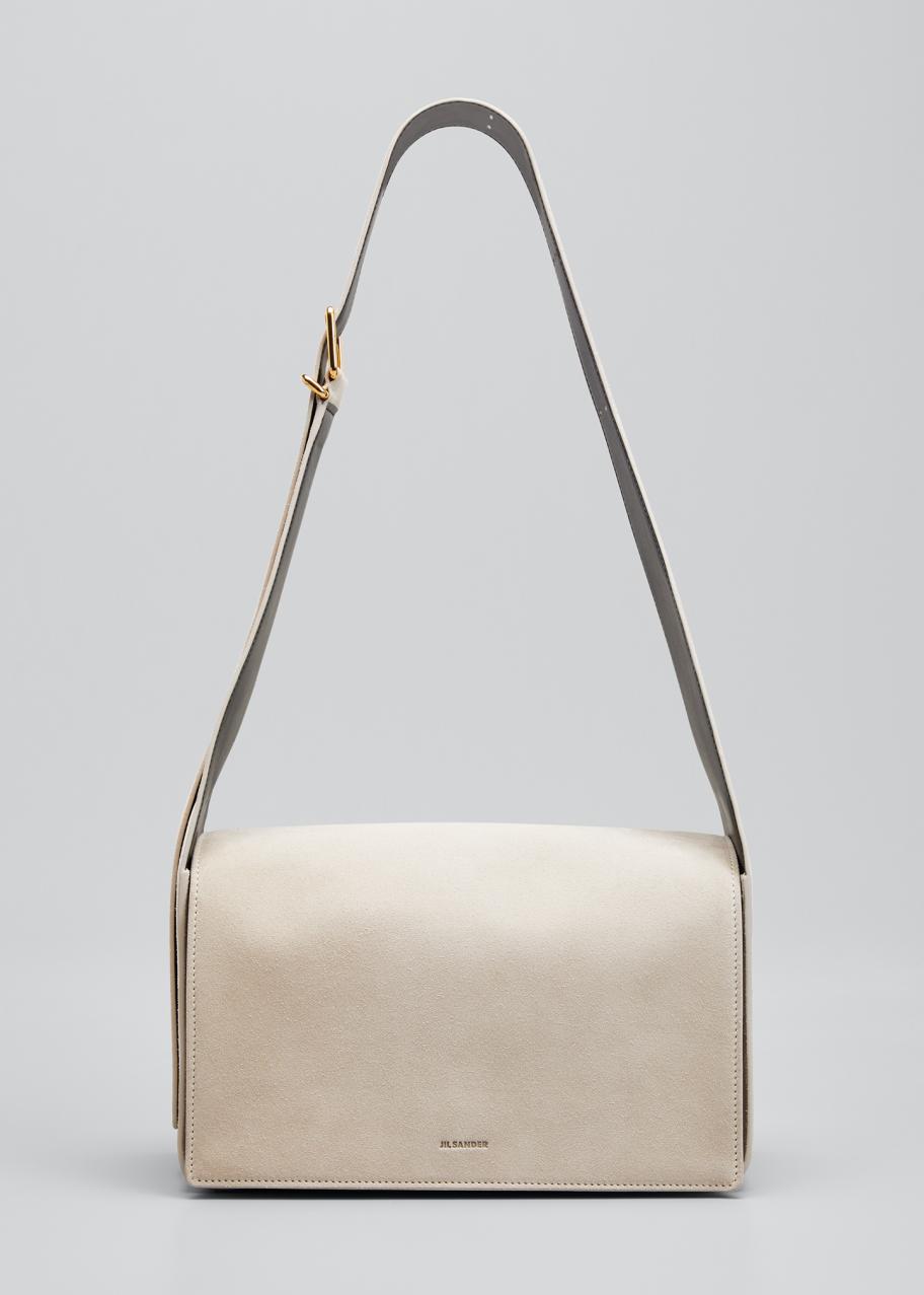 Jil Sander Sling East-West Suede Shoulder Bag - Bergdorf Goodman