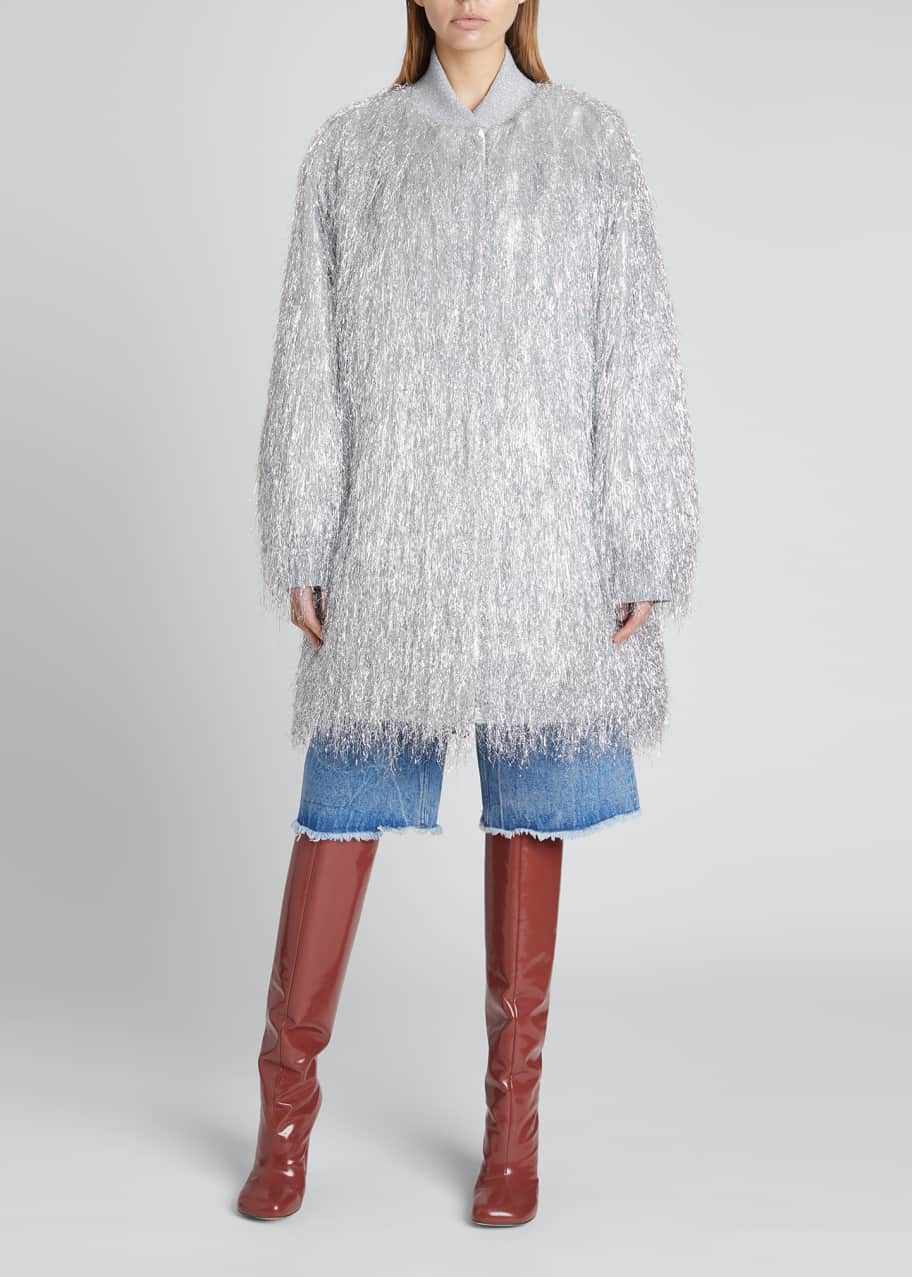 Dries Van Noten Oversized Tinsel Bomber Jacket - Bergdorf Goodman