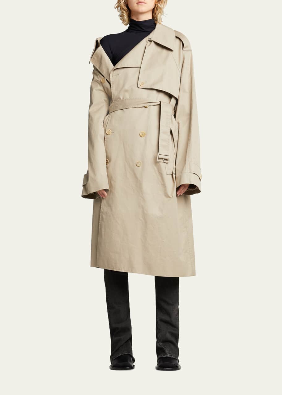 Off the shoulder trench coat shop