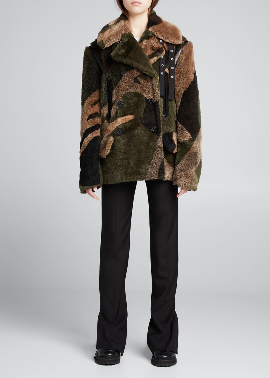 SACAI KAWS Jacquard Faux Fur Jacket - Bergdorf Goodman