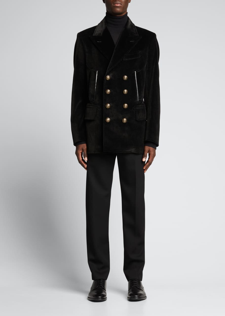 TOM FORD Men's Corduroy Double-Breasted Peacoat - Bergdorf Goodman