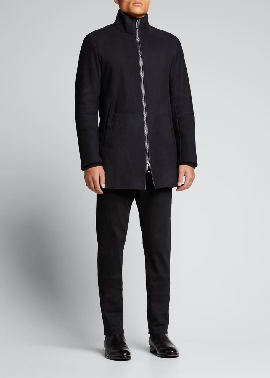 Emporio armani shearling coat clearance