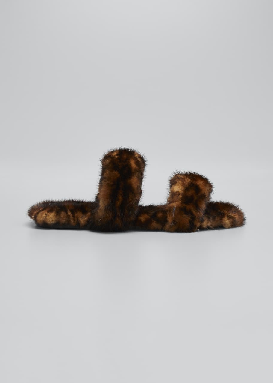 Saint Laurent Men's Bleach Leopard-Print Mink Slide Sandals - Bergdorf ...
