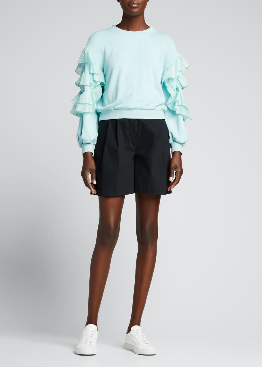 Alice + Olivia Evalyn Ruffle-Sleeve Sweatshirt - Bergdorf Goodman