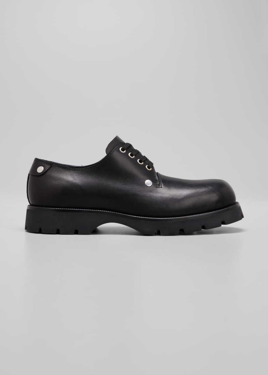 Men s Lug Sole Calf Leather Derby Shoes