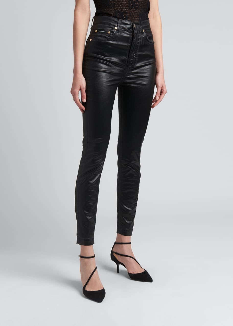 Dolce&Gabbana Laminated Denim Skinny Pants Bergdorf Goodman