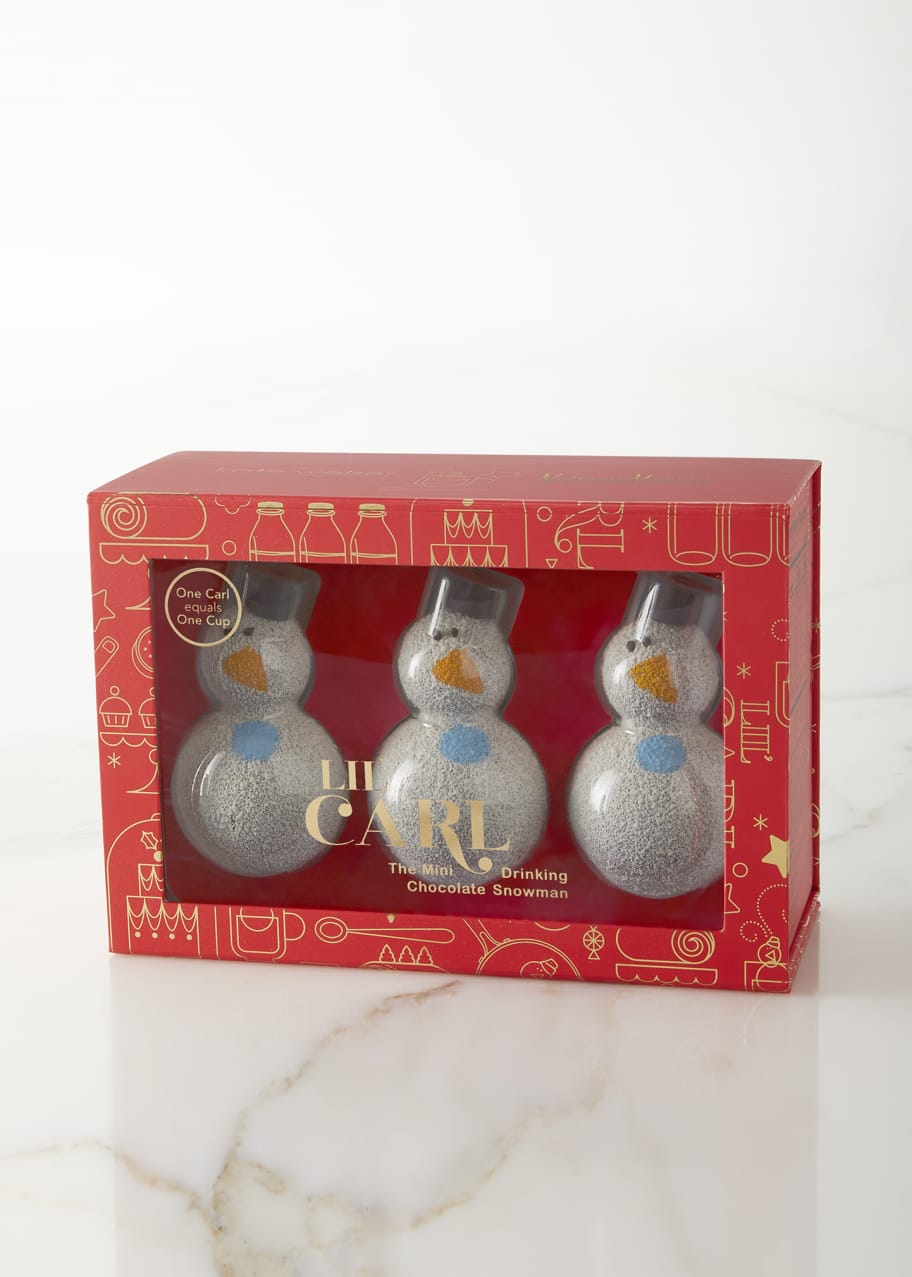 Kate Weiser Chocolate Lil' Carl Mini Drinking Chocolate Snowman, 3Pack