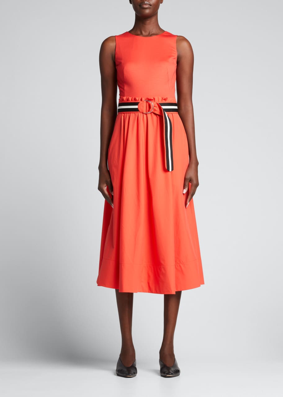 Akris punto MixedMedia Belted Dress Bergdorf Goodman