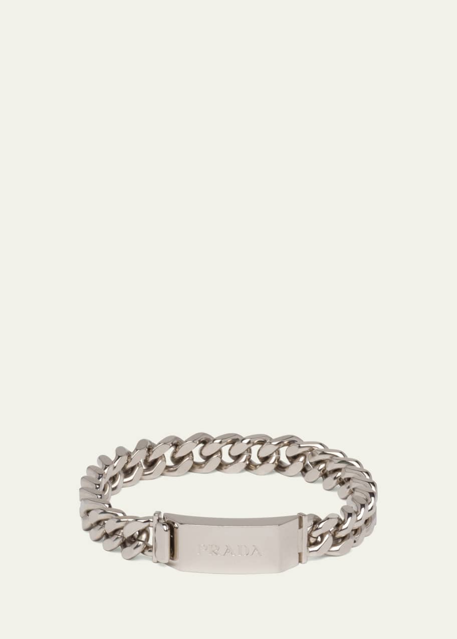 Prada Men s Sterling Silver Chain Bracelet Bergdorf Goodman