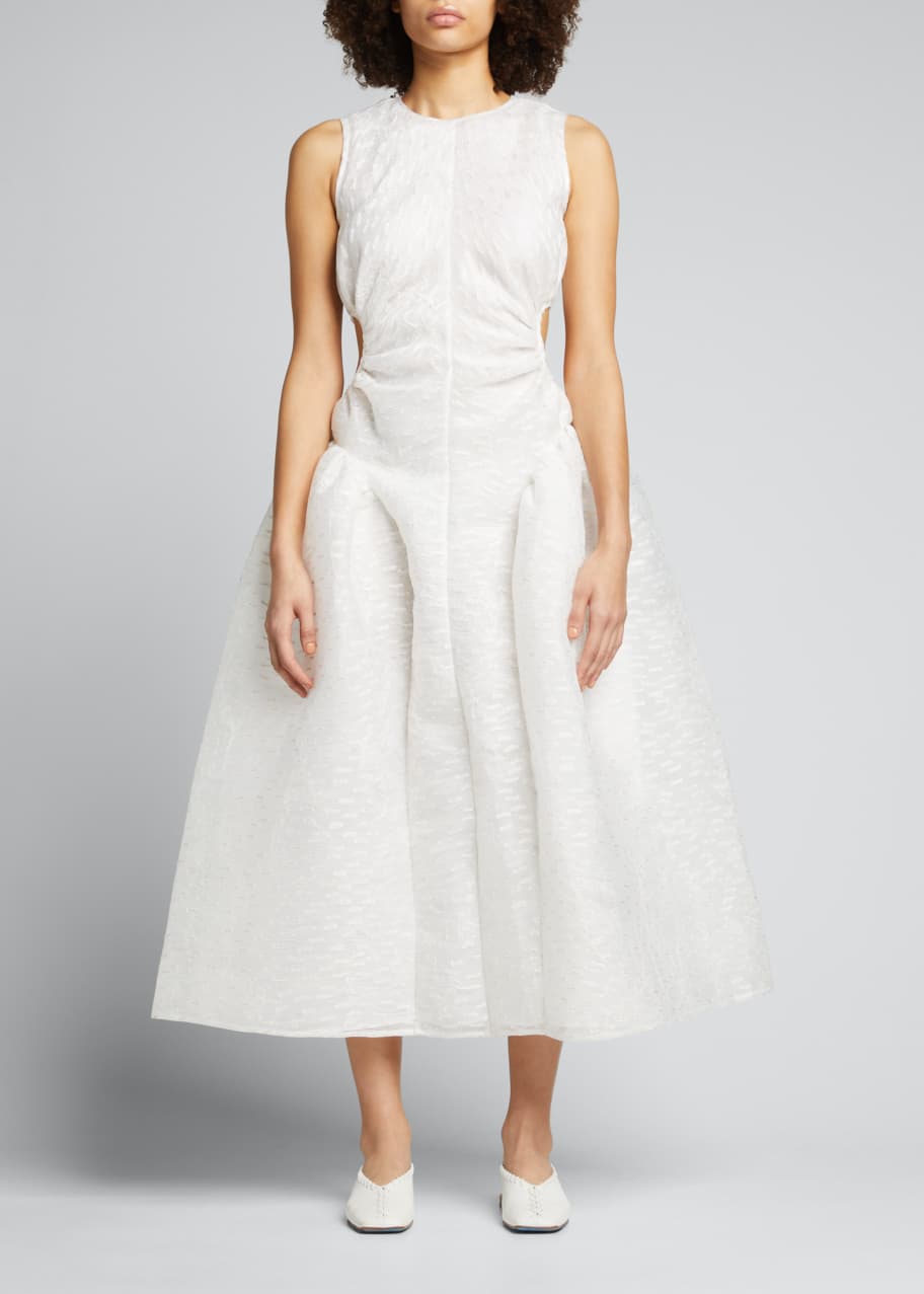 Cecilie Bahnsen Open-Back Jacquard A-Line Midi Dress - Bergdorf