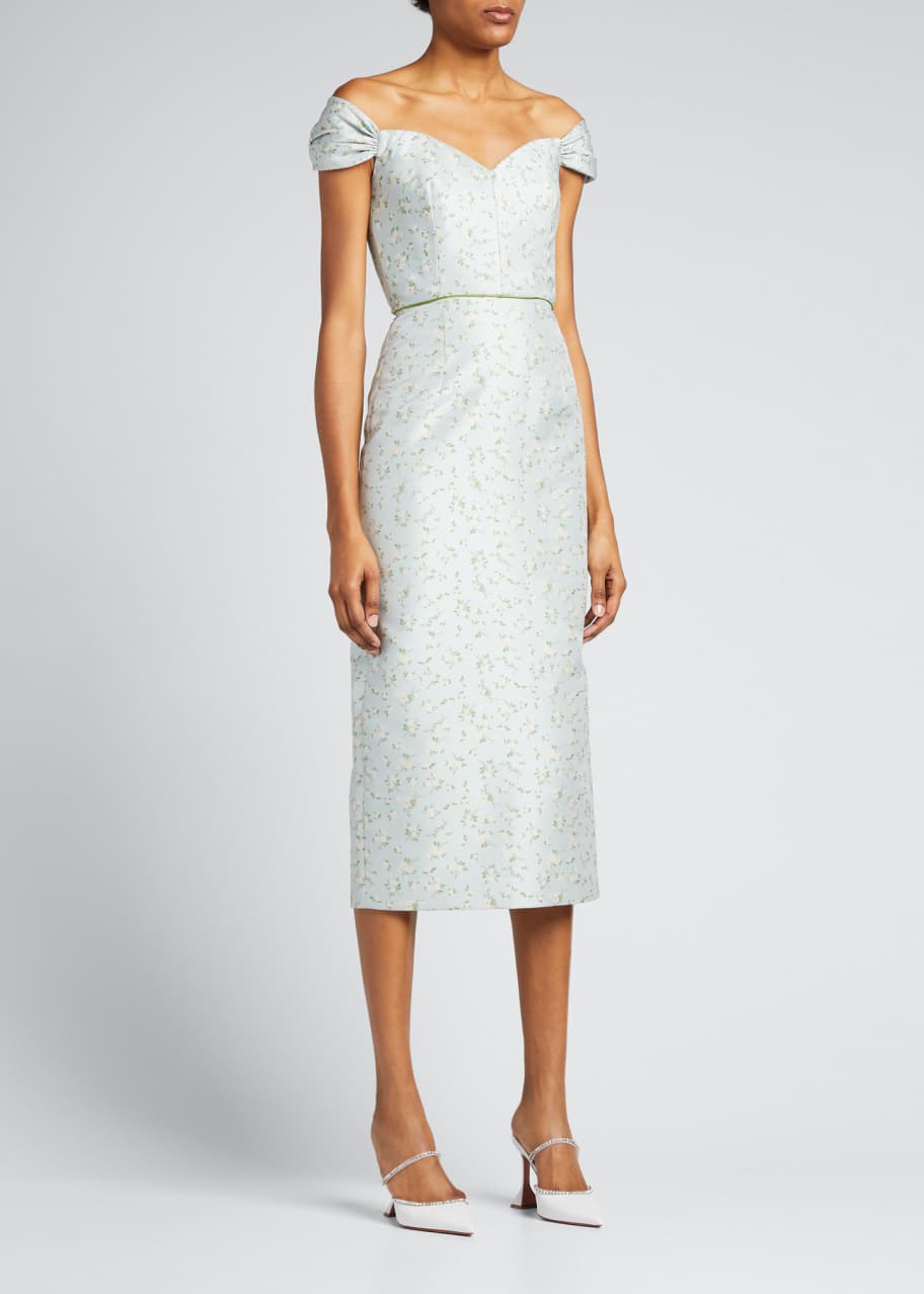 white christmas dresses The Veronica Dress in Light Pink Windsor Brocade main image 0