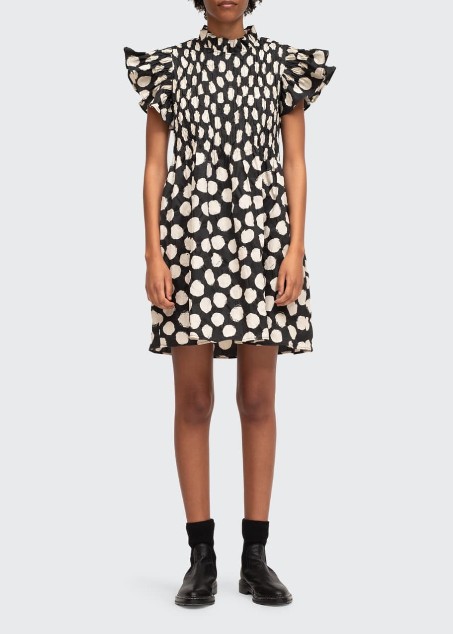 Zara polka dot best sale smock dress
