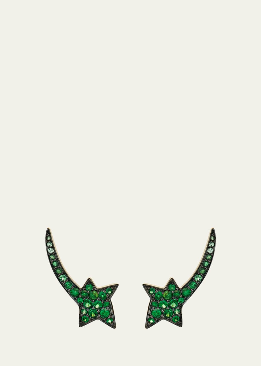 Image 1 of 1: 18k Yellow Gold Green Earrings from Stars Collection