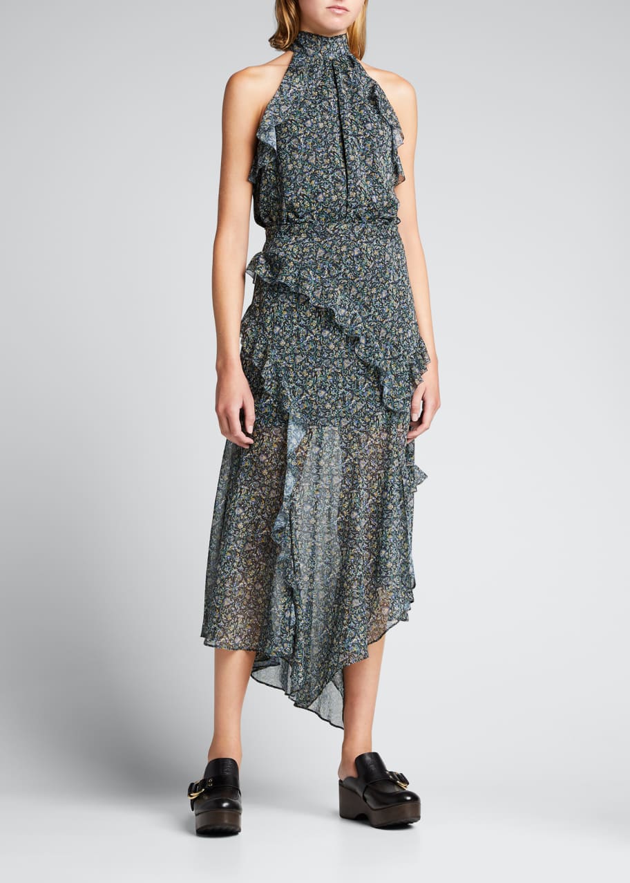 Veronica Beard Kailey Asymmetric Halter Dress - Bergdorf Goodman
